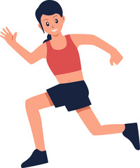 Fototapeta na wymiar Race Female Runner Illustration Vector