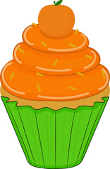 orange cream cupcake with fresh orange