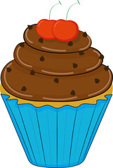 chocolate cupcake with cherry
