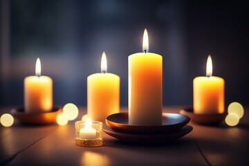 burning candles in the dark