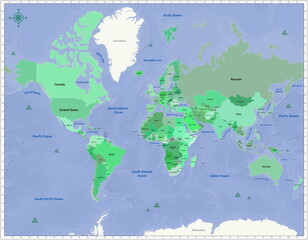 Fototapeta na wymiar World Country Map (JPEG)