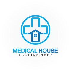 Medical house healthcare logo vector design template