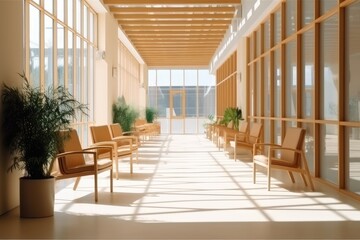 Fototapeta premium Inside hospital lobby hospital waiting area photography