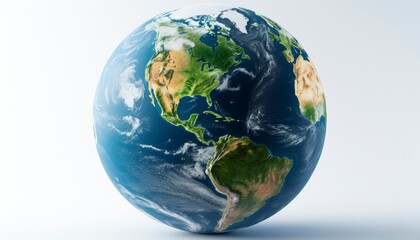 Earth on white background