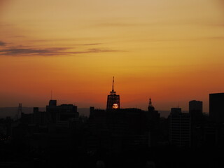 Fototapeta na wymiar Sunset over the city.
