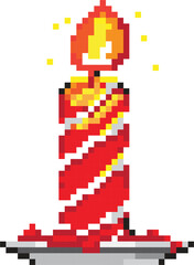 Fototapeta premium Christmas pixel art elements, 8 bit style graphic paint isolated with transparent background(PNG)