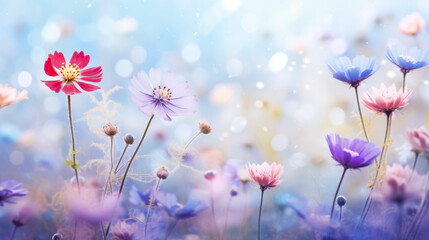 Meditation wall paper background. Pastel colors of flowers