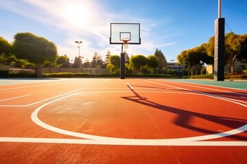 outdoor basketball court tools and equipment photography