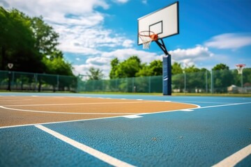 outdoor basketball court tools and equipment photography
