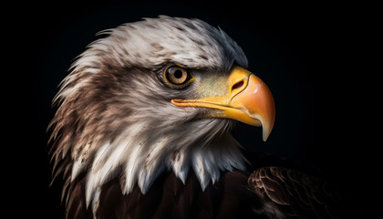 Obraz premium bird of prey perching, staring fiercely generated by AI