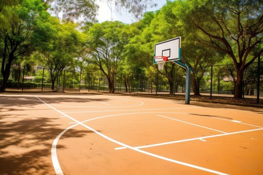 outdoor basketball court tools and equipment photography