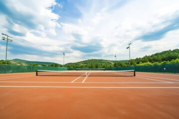 outdoor tennis court tools and equipment photography