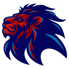 Obraz premium Lion Head Wild Animal Logo Design