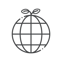 芽が生えたシンプルな地球のアイコン - 脱炭素･エコ･環境保護のイメージ素材
