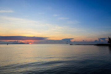 Beautiful sunrise on the sea. beautiful seascape background.