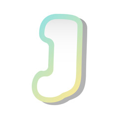 Letter J isolated on white background. Vector illustration