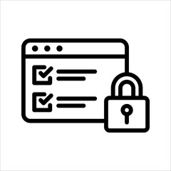 Data Protection icon, privacy, and internet security vector concept, vector illustration on white background