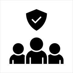 People insurance line icon. Health coverage sign. Life protection policy symbol. Quality design element. vector illustration on white background