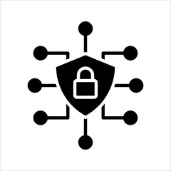 cyber security icon design, vector illustration graphic Security logo Artificial Intelligence Keyhole icon on white background