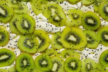 Kiwi ice cream. Generative AI.