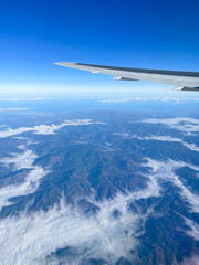 Fototapeta na wymiar 空から撮影した山地　日本