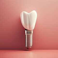 Dental implant illustration. Generative AI.