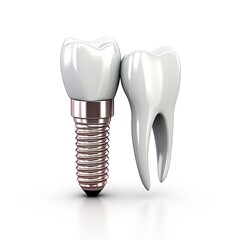 Dental implant illustration. Generative AI.