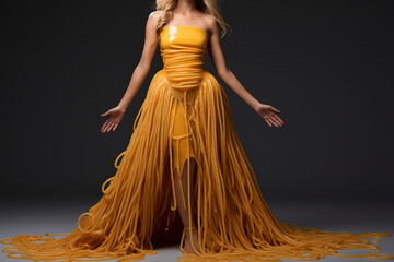 Fototapeta premium Spaghetti dress design. Generative AI.