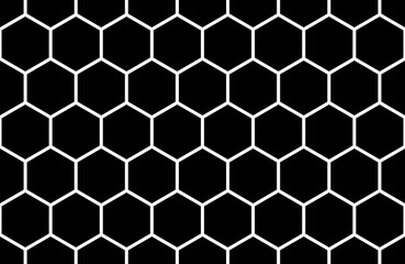 Black hexagon geometric seamless pattern. Vector Repeating Texture.