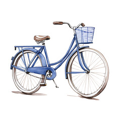 Fototapeta na wymiar Journey Through the Hue: The Simple Blue Bicycle - Created with Generative AI Technology