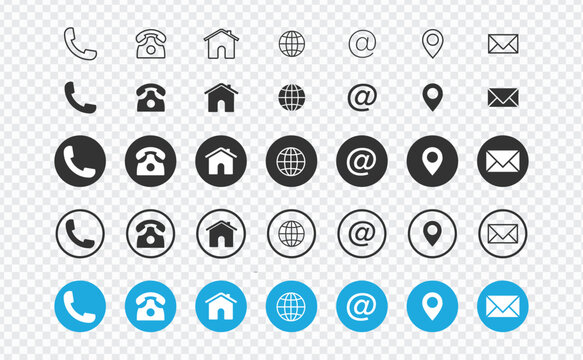 Web icon set. Website set icon , Business card contact information icons all are 35 icons
