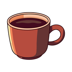 Hot coffee in a mug, steam rising