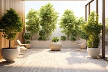 Fototapeta na wymiar realistic garden on the terrace design ideas photography