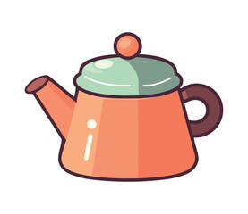 Teapot hot liquid, isolated icon