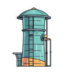 vector illustration of a steel barn storage