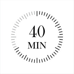40 minutes timers Clocks, Timer 40 min icon.