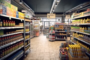 Fototapeta premium realistic grocery Shop interior design ideas photography