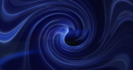 Blue background of twisted swirling energy magical glowing light lines abstract background