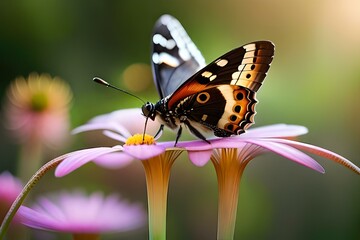 butterfly on a flower generated by Ai