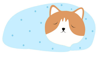 Cat sleep vector cartoon illustration