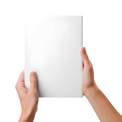 Hand Holding Blank Magazine Mockup: Read and Hold This Template Magazine. Generative AI