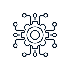 Process automation concept. Vector icon isolated on white background.