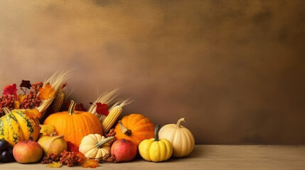 Thanksgiving celebration background with empty space for text