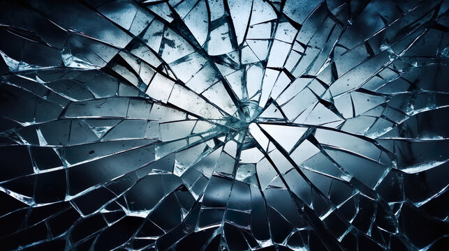 バリバリに割れたガラスの背景　Generative AI