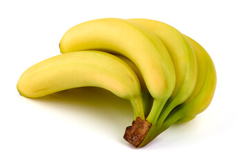 Bananas, tropical fruits isolated on white background.