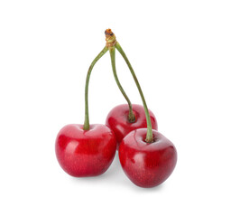 Sweet cherries on white background