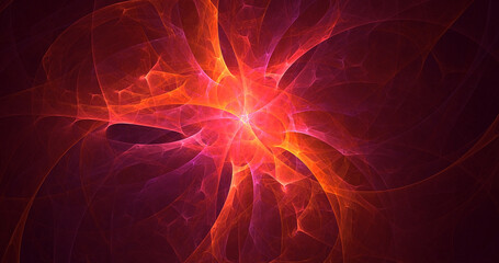 3D rendering abstract multicolor fractal light background