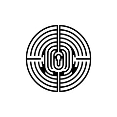 simple labyrinth audio company logo vector illustration template design