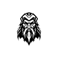 simple dwarf warrior ancient hero logo vector illustration template design
