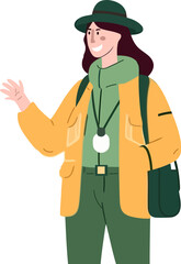 Explorer young woman with bag